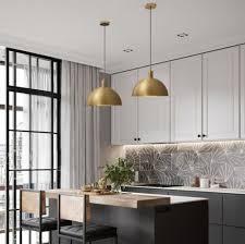 Mid Century Modern 11 4 5 Brass Dome Pendant Light For Kitchen Island And Di Pendant Lighting Dining Room Modern Kitchen Pendant Lights Modern Kitchen Lighting