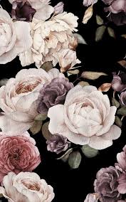 Purple Pink Dark Floral Wallpaper Murals Wallpaper Tapices Florales De Epoca Flores Oscuras Pared Floral