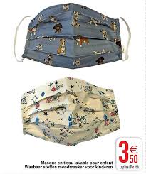 Un coupon de tissu de 17 x 22 cm de popeline. Offre Masque En Tissu Lavable Pour Enfant Chez Cora