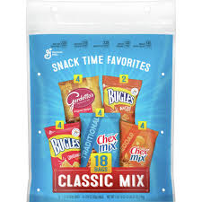 In 2 large bowls, combine the pretzels, bugles, cashews and crackers. General Mills Snack Time Favorites Classic Mix Snacks Variety Pack 18 Ct Smith S Food And Drug