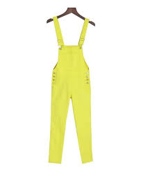 Denim Dungarees In Neon Yellow Denim Dungarees Dungarees Clothes