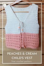 Peaches And Cream Girls Crochet Vest Free Pattern Ned