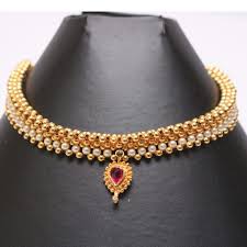 Maharashtrain Traditional Jewellery Tushi Traditional Jewelry Choker Necklace Set Wedding Necklace Set