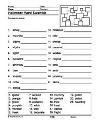 Halloween Word Scramble Printable Worksheet With Teacher Answer Key Perfect Sponge Activity Word Scramble Printable Halloween Words School Halloween Party