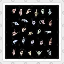 Each individual letter comes in 5 shades (see preview photos). Abcs Individual Asl Alphabet Letters Sign Language Design Sign Language Autocollant Teepublic Fr