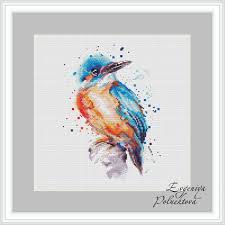 Bird Cross Stitch Pattern Kingfisher Bird Cross Stitch Pdf Instant Download Watercolor Etsy In 2020 Nature Cross Stitch Bright Cross Stitch Cross Stitch Patterns