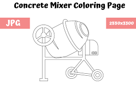 Get your colored pencils and start coloring concrete mixer truck picture right. Concrete Mixer Coloring Page For Kids Graphic By Mybeautifulfiles Creative Fabrica