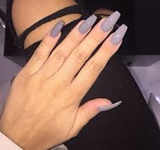 Short acrylic nails are becoming more popular today because it is easy to maintain them and also it does not become a. Grey Coffin Acrylic Nails New Expression Nails