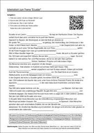 Arbeitsblatt Mit Luckentext Zum Thema Ecuador Arbeitsblatter Elternsprechtag Unterricht Schule