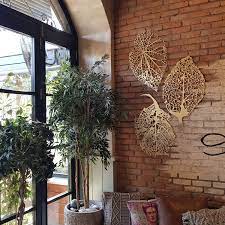 large metal wall art oversized decor leaf etsy lipstick hanging plant