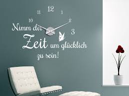Wandtattoo Uhr Nimm Dir Zeit Um Glucklich Zu Sein Klebeheld