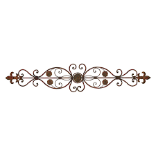 Decmode Metal Horizontal Scroll Wall Sculpture Bronze From Hayneedle Com Metal Wall Decor Metal Wall Plaques Floral Wall Decor