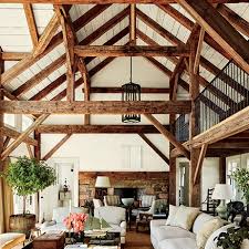 This type of ceiling makes one space look rather the main living space features a cathedral ceiling with paneling and chamfered beams, and a add a collection. Wood Beam Ceiling Ideas With A Touch Of Rustic Charm Architectural Digest