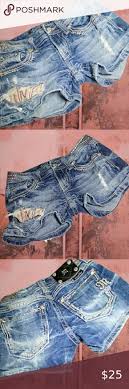 Miss Me Jean Shorts Denim W Multi Colored Stitching Size 25 In 2022 Miss Me Jeans Denim Shorts Jean