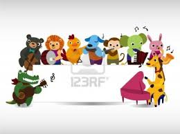 Animal Play Music Card Cartoon Animals Animals Play Music