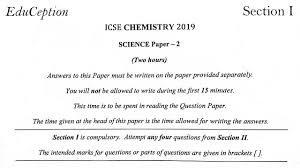 Icse 2019 Chemistry Solved Question Paper Youtube
