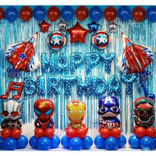Avengers party ideas and inspirations. 48 Pcs Avengers Birthday Party Supplies Decorations Superhero Balloons Set Shopee Philippines