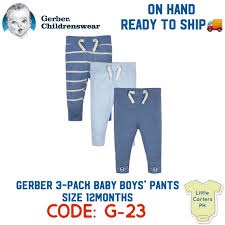 Cod Gerber 3 Pack Pants 12m Size Shopee Philippines