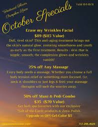 October Specials Spa La Vie Spa Specials Massage Therapy Business Spa Marketing