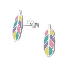 La plupart des boucles d'oreille imposent d'avoir les oreilles percées. Boucle D Oreille Plume En Argent 925 1000 Enfant Clous D Oreilles Maty