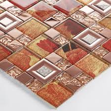 (glass backsplash tile) modern to traditional glass mosaic backsplash tiles. Rose Gold Stainless Steel Tile Red Glass Mosaic Backsplash Fifyh Com
