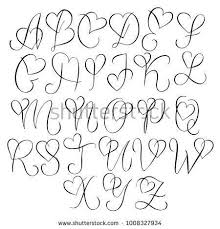 Heart Fancy Letters Font Calligraphy Handwriting Lettering Alphabet Tattoo Lettering Fonts