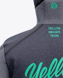 Download Basketball Heather Hoodie Mockup Back View Of Hooded Jacket In Apparel Mockups On Yellow Images Object Mockups
