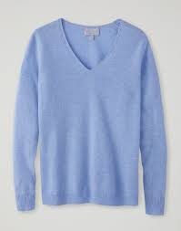 Pure Collection Cashmere Straight Fit V Neck Sweater Heather Cornflower Pure Collection Cashmere Sale Cashmere Sweaters