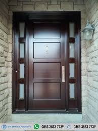 Supplier kusen pintu utama rumah klasik, mewah, minimalis dan modern, aneka pintu ukiran bahan kayu jati dan mahoni berkualitas koleksi lengkap termurah Pintu Rumah Utama Desain Minimalis Jati Jepara Modern