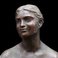 GEMITO SCULTURA BRONZO DONNA CERA PERSA 1900 ARREDO COLLEZIONE