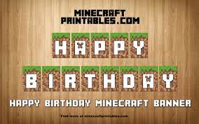 birthday banner printable minecraft happy birthday banner