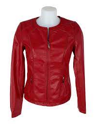 Escandella Paris Round Neck Faux Leather Jacket Fashion Fix Online Deri