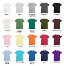 44 Unique Shirt Color Chart