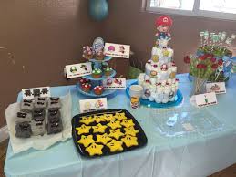 Super Mario Baby Shower Treats And Diaper Cake Baby Shower Treats Baby Shower Cake