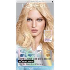 Very strong colors may take a couple rounds to remove. Buy L Oreal Paris Feria Multi Faceted Shimmering Permanent Hair Color 100 Pure Diamond Very Light Natural Blonde Pack Of 1 Hair Dye Online In Indonesia B004fdytfu