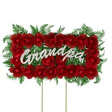 Honor And Remember Your Grandpa With This Red Grandpa Memorial Sign Memorial Signs Funeral Flowers Cemetery Flowers
