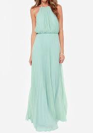 So rechnen sie ihre ausgaben aus. Turkis Kleid Gefaltetes Halter Ansatz Armellos Elastische Elegantes Chiffon Maxikleid Hellgrun Kleid Lange Maxi Kleider Kleider Und Schone Kleider
