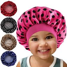 Kış çocuklar kaput nokta kadife sıcak uyku kap bebek elastik geniş bant  bebek Bonnets için Bonet