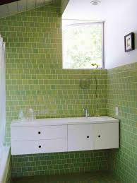 Multiple Shades Of Green Tile In Bathroom Green Tile Bathroom Bathroom Tile Designs Green Bathroom