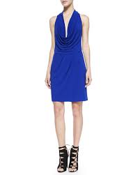 Drape Front Colorblock Jersey Dress