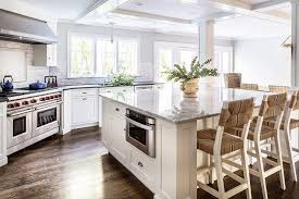 A blind corner kitchen cabinet near the stove can actually play in your favor. Large Center Island With Microwave Drawer Transitional Kitchen