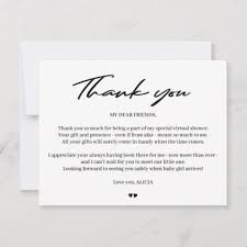 Modern Typography Baby Virtual Shower Thank You Zazzle Com In 2020 Virtual Shower Baby Shower Thank You Gifts Baby Shower Thank You Cards