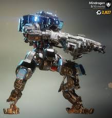Monarch In Stone Gray Camo Semi Side View Titanfall Futuristic Art Video Game Characters