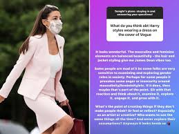 It was a huge moment for him because of two reasons: Alexandria Ocasio Cortez Shut Down Critics Of Harry Styles Vogue Cover And Said The Musician Looks Bomb In His Photos Business Insider