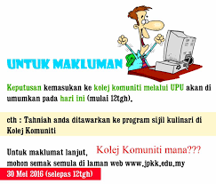 Permohonan kemasukan ke politeknik dan kolej komuniti sesi disember 2020 kini telah dibuka sehingga 19 oktober 2020 kepada lepasan spm dan lulusan selain spm yang setaraf. S E M A K A N Kolej Komuniti Rompin Pahang Official Facebook