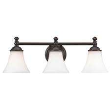 hampton bay crawley 3 light oil rubbed bronze vanity light with white glass shades ad065 w3 the home depot vanity lighting bathroom light fixtures bathroom lighting