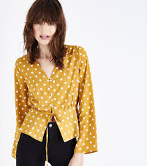 Black And White Polka Dot Blouses For Womens Parisian Mustard Polka Dot Blouse Polka Dot Blouse Outfit Polka Dot Top Outfit Polka Dot Blouse