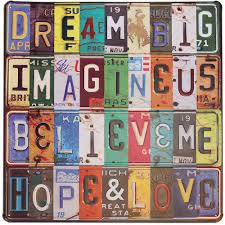 Pin By Bci Crafts On Bulletin Boards License Plate Crafts Plate Collage License Plate Art