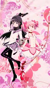 Homura Akemi And Madoka Kaname Mahou Shoujo Madoka Magica Mahō Shōjo Madoka Magica Magical Girl Anime Madoka Magica