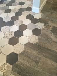 Cosmo silver porcelain hexagon tile. Entryway Transition Floor Design Flooring Home Remodeling